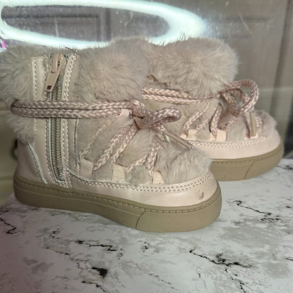 Ming Faux Fur Winter Kids Boots – Blush